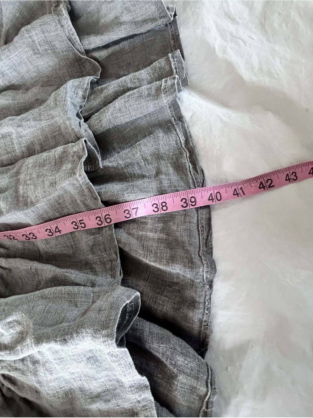 Tempo Paris 100% Linen Sleeveless Ruffled Hem Midi Dress M/L Gray Italy NWT - Picture 12 of 13